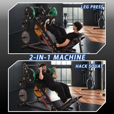 Fitness 45-Degree Leg Press and Hack Squat Machine, 2000 LBS Loading Capacity Quads、 Hamstrings、Glutes and Calves Workout Equipment for Home Gym. in Kuwait