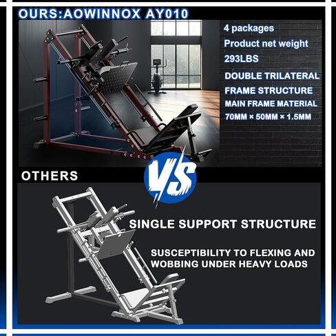 Fitness 45-Degree Leg Press and Hack Squat Machine, 2000 LBS Loading Capacity Quads、 Hamstrings、Glutes and Calves Workout Equipment for Home Gym. in Kuwait