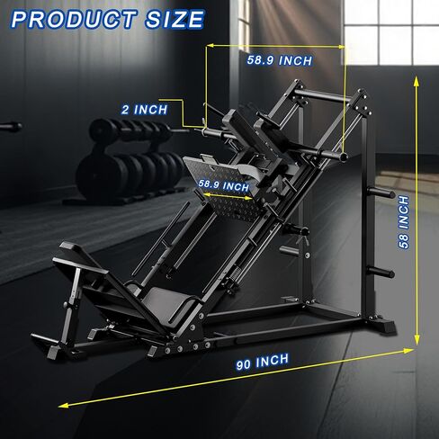 Fitness 45-Degree Leg Press and Hack Squat Machine, 2000 LBS Loading Capacity Quads、 Hamstrings、Glutes and Calves Workout Equipment for Home Gym. in Kuwait