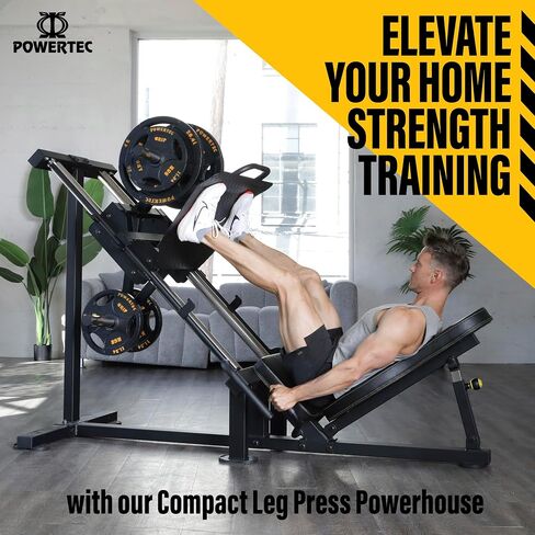 Powertec Leg Press Machine, Black - Professional Exercise Equipment for Home Gym - Heavy Duty Workout Equipment for Full Lower Body Workout - Gym Equipment 1000 LB Weight Capacity in Saudi Arabia