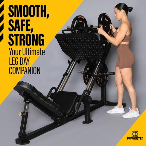 Powertec Leg Press Machine, Black - Professional Exercise Equipment for Home Gym - Heavy Duty Workout Equipment for Full Lower Body Workout - Gym Equipment 1000 LB Weight Capacity in Saudi Arabia