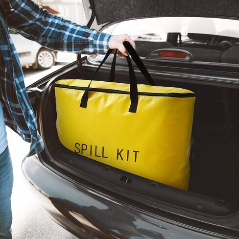 4 Pcs Spill Yellow Portable Bag kit Only, Universal Portable Emergency Yellow Duffle Spill Bag, 20 x 17 x 5 Inches, No Other Leak Handling Accessories are Included in Saudi Arabia