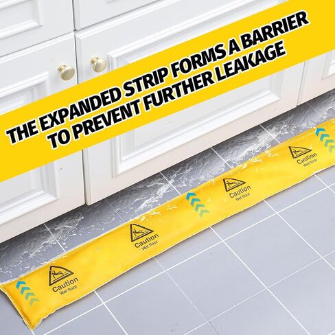 Nuanchu 10 Pieces Water Lock Absorbing Strips 5'' W x 5' l Water Absorber Snake Absorbent Socks for Leaks Spills from Home Garage Doors Windows Doorways, Absorbs up to 1 Gal Per Strip in Saudi Arabia