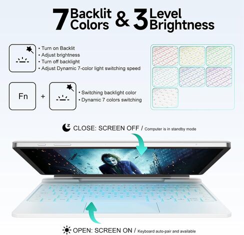 for Samsung Galaxy Tab S10+ Plus/S9+ Plus/S9 FE+ Plus/S8+ Plus/S7+ Plus/S7 FE 12.4" Keyboard Case,Magnetic Floating Cantilever, Multi-Function Touchpad,S Pen Holder,7 Backlits,Black in Saudi Arabia