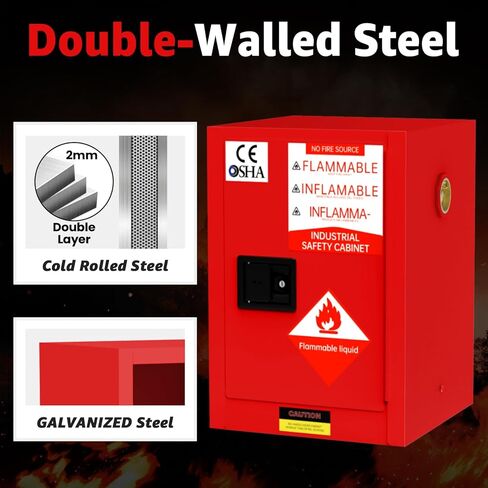 16 جالون خزانة تخزين قابلة للاشتعال ، 23.23 '× 18.11' × 35.6 '' خزانة أمان قابلة للاشتعال ، خزائن النار القابلة للتعديل للبنزين ، الكحول ، خزائن السلامة (أصفر) in Kuwait