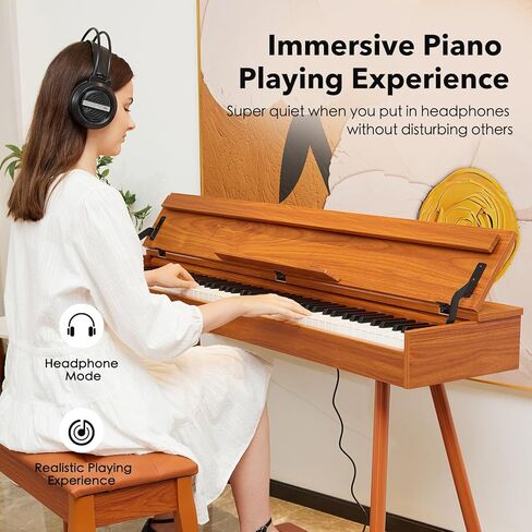 Piano Digital 88 لوحة مفاتيح رئيسية مرجحة ، ومكتبي كامل الحجم ، البيانو الكهربائي للمطرقة للمبتدئين ، مع حامل الموسيقى ، دواسة ، محول الطاقة ، وضع سماعة الرأس ، USB-midi in Kuwait