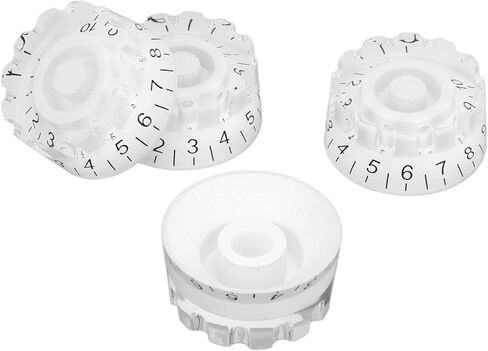 4Pcs Guitar Knob Plastic Professional 24 Fine Splines Bass Control Knob Replacement Yellow Set (Black) in Saudi Arabia