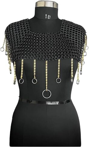Chainmail Costume Set - Chainmail Harness - Chainmail Shoulder - Chainmail Collar - Chain Ring Cosplay Gift for Women in Saudi Arabia