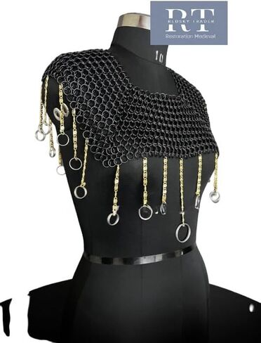 Chainmail Costume Set - Chainmail Harness - Chainmail Shoulder - Chainmail Collar - Chain Ring Cosplay Gift for Women in Saudi Arabia