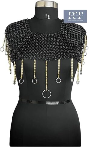 Chainmail Costume Set - Chainmail Harness - Chainmail Shoulder - Chainmail Collar - Chain Ring Cosplay Gift for Women in Saudi Arabia