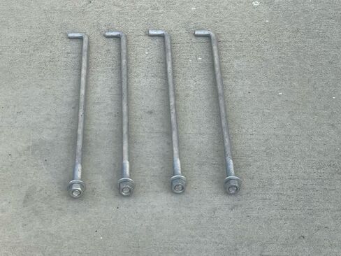 Sandbaggy 1/2 "× 18" مرساة خرسانية ملولبة L -bolts (المكسرات والغسالات المشمولة) - حار غطس غلف - لوحة عتبة ، لوحة قاعدة ، البناء ، الخشب ، مرساة الأسمنت ، J الترباس (10 ، 1/2 "× 18") in Kuwait