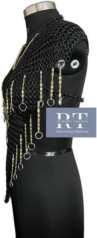 Chainmail Costume Set - Chainmail Harness - Chainmail Shoulder - Chainmail Collar - Chain Ring Cosplay Gift for Women in Saudi Arabia