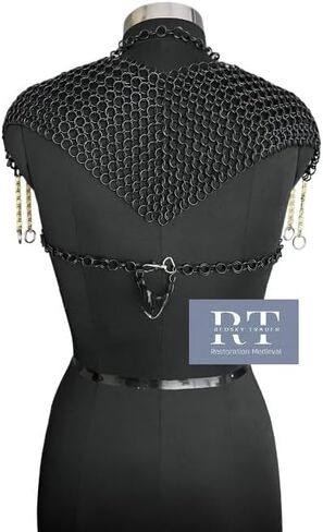 Chainmail Costume Set - Chainmail Harness - Chainmail Shoulder - Chainmail Collar - Chain Ring Cosplay Gift for Women in Saudi Arabia