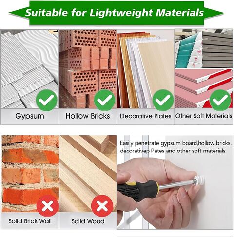 120Pcs Drywall Anchors, 60 Sets Self-Drilling Dry Wall Anchors and Screws kit, Heavy-Duty Wall Anchors for Drywall, Gypsum Board and Hollow Walls, No Pre Drill Hole Required in Saudi Arabia