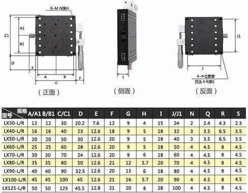 X AXIS 90 * 90mm إزاحة منصة الإزاحة اليدوية مرحلة الانزلاق دليل جدول الجدول LX90-C LX90-L LX90-R Cross Rail (LX90-C) in Saudi Arabia