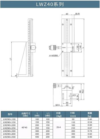 Z المحور as thantail أخدود خطي طويل السكتة الدماغية طاولة الانزلاق الدقيقة lwz40 l = 100-500mm منصة الإزاحة اليدوية (500 مم) in Saudi Arabia