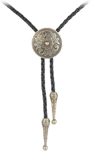 LIANCHI Western Black Bolo Tie for Men and Women,Native American Leather Bolo Tie String in Kuwait