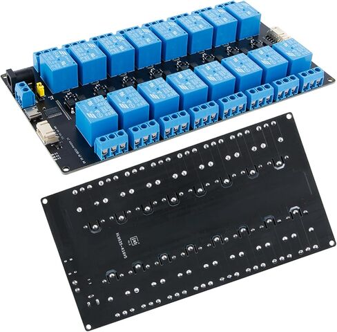 16 Channel Expandable Relay Module, 5V Power Supply, IIC Communication Opto-Isolated,Compatible with Arduino and Raspberry Pi in Saudi Arabia