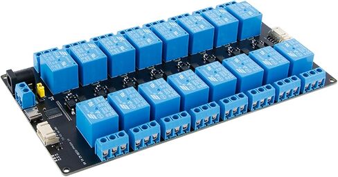16 Channel Expandable Relay Module, 5V Power Supply, IIC Communication Opto-Isolated,Compatible with Arduino and Raspberry Pi in Saudi Arabia