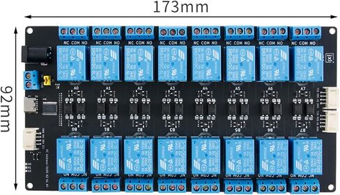 16 Channel Expandable Relay Module, 5V Power Supply, IIC Communication Opto-Isolated,Compatible with Arduino and Raspberry Pi in Saudi Arabia