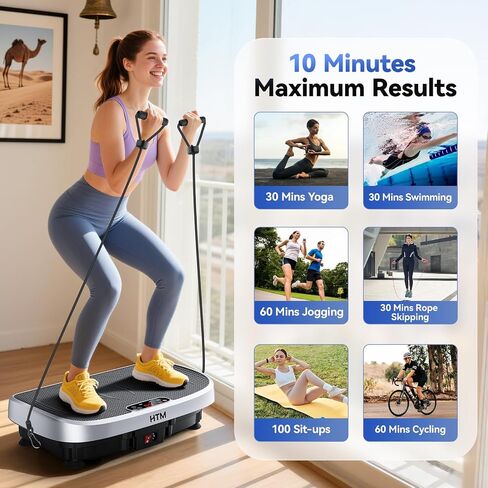 Vibration Plate Exercise Machine - 330lbs Weight Capacity, 120 Speed Levels, 5 Program Modes - Full Body Workout for Home Fitness, Toning & Wellness, LED Display, Low Noise Motor in Kuwait