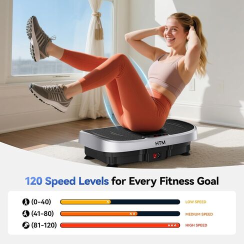 Vibration Plate Exercise Machine - 330lbs Weight Capacity, 120 Speed Levels, 5 Program Modes - Full Body Workout for Home Fitness, Toning & Wellness, LED Display, Low Noise Motor in Kuwait