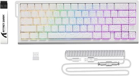 الهجوم Shark X68Pro هو لوحة مفاتيح الألعاب السريعة الزناد - معدل الاقتراع 8 كيلو هرتز ، نقاط التشغيل القابلة للتعديل ، مفاتيح مغناطيسية ، مفاتيح PBT ، الإضاءة الخلفية RGB ، كابل ملفوف للكمبيوتر/ماك - أسود كفاف in Kuwait