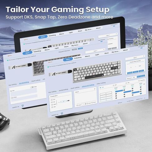 الهجوم Shark X68Pro هو لوحة مفاتيح الألعاب السريعة الزناد - معدل الاقتراع 8 كيلو هرتز ، نقاط التشغيل القابلة للتعديل ، مفاتيح مغناطيسية ، مفاتيح PBT ، الإضاءة الخلفية RGB ، كابل ملفوف للكمبيوتر/ماك - أسود كفاف in Kuwait