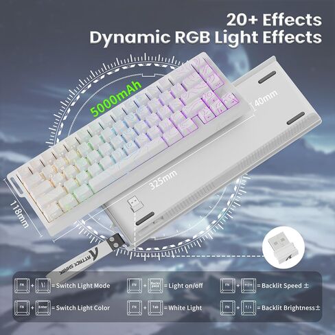 الهجوم Shark X68Pro هو لوحة مفاتيح الألعاب السريعة الزناد - معدل الاقتراع 8 كيلو هرتز ، نقاط التشغيل القابلة للتعديل ، مفاتيح مغناطيسية ، مفاتيح PBT ، الإضاءة الخلفية RGB ، كابل ملفوف للكمبيوتر/ماك - أسود كفاف in Kuwait