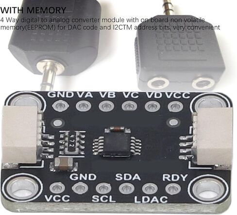 4 Way Digital Adalter Converter Quad DAC Board MCP4728 EEPROM STEMMA QT QWIIC I2C 4 CHANNELS 12-BIT 2.7V-5.5V PCB Mount in Saudi Arabia