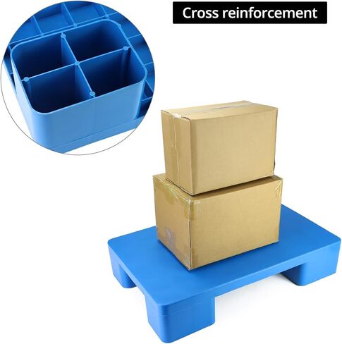 QWORK Plastic Pallet Waterproof Storage Pad, 23.6 x 15.8 x 4.7 Inches, 2 Pack Basement Pallet, Heavy Duty PP/PE Material with 660 lb Load Capacity in Saudi Arabia