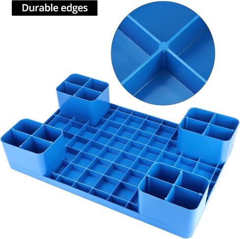 QWORK Plastic Pallet Waterproof Storage Pad, 23.6 x 15.8 x 4.7 Inches, 2 Pack Basement Pallet, Heavy Duty PP/PE Material with 660 lb Load Capacity in Saudi Arabia