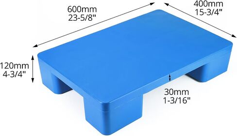 QWORK Plastic Pallet Waterproof Storage Pad, 23.6 x 15.8 x 4.7 Inches, 2 Pack Basement Pallet, Heavy Duty PP/PE Material with 660 lb Load Capacity in Saudi Arabia