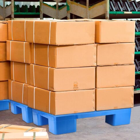 QWORK Plastic Pallet Waterproof Storage Pad, 23.6 x 15.8 x 4.7 Inches, 2 Pack Basement Pallet, Heavy Duty PP/PE Material with 660 lb Load Capacity in Saudi Arabia