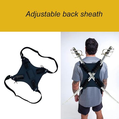 Medieval Adjustable Sword Holster With Back Holder For Cosplay - Features Sleek Sword Sheath And Backpack For Dual-Wielding With Twin Straps And Storage Bag in Saudi Arabia