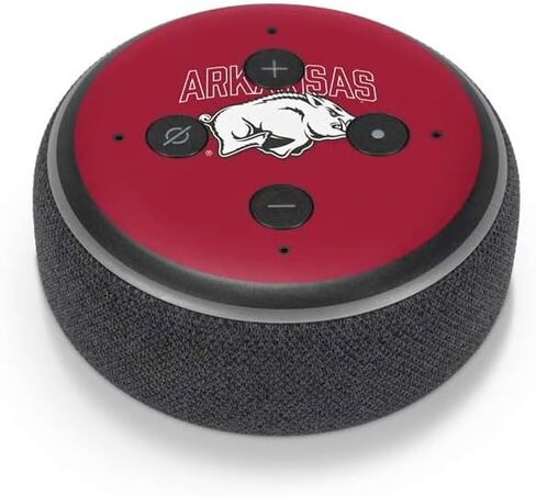 Skinit Decal Audio Skin Compatible with Amazon Echo Dot 3 - Officially Licensed University of Arkansas-Fayetteville Razorbacks Logo Design in Saudi Arabia