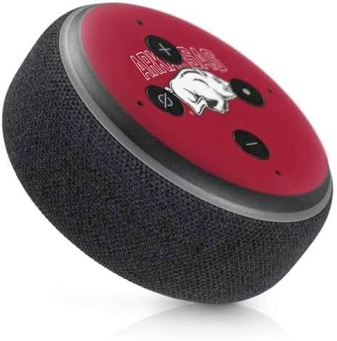 Skinit Decal Audio Skin Compatible with Amazon Echo Dot 3 - Officially Licensed University of Arkansas-Fayetteville Razorbacks Logo Design in Saudi Arabia