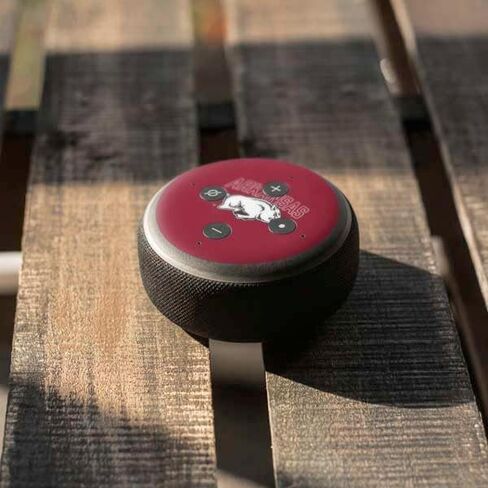 Skinit Decal Audio Skin Compatible with Amazon Echo Dot 3 - Officially Licensed University of Arkansas-Fayetteville Razorbacks Logo Design in Saudi Arabia