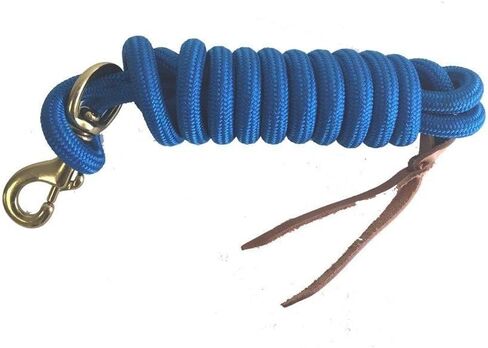 AJ Tack 9 Foot Nylon Lead Rope with Leather Popper Tan in Kuwait
