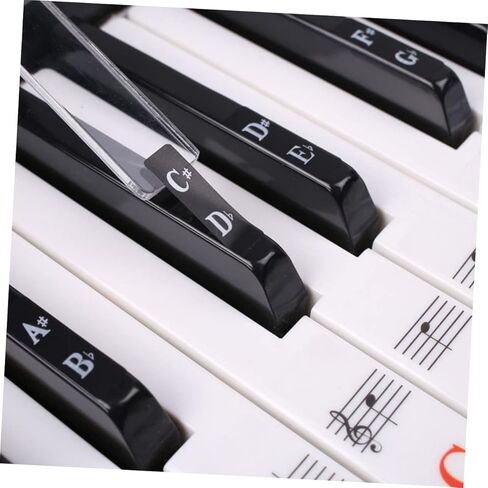 BESPORTBLE Piano Keyboard Stickers for 61/88 Keys Removable Decals Note Letters and Chord Chart for Beginners Easy to Apply Piano Accessories in Kuwait