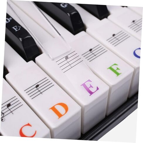 BESPORTBLE Piano Keyboard Stickers for 61/88 Keys Removable Decals Note Letters and Chord Chart for Beginners Easy to Apply Piano Accessories in Kuwait