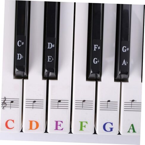 BESPORTBLE Piano Keyboard Stickers for 61/88 Keys Removable Decals Note Letters and Chord Chart for Beginners Easy to Apply Piano Accessories in Kuwait