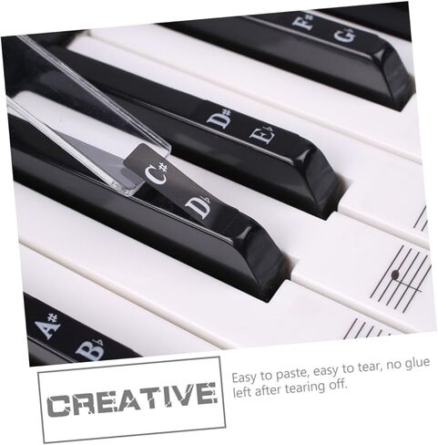 BESPORTBLE Piano Keyboard Stickers for 61/88 Keys Removable Decals Note Letters and Chord Chart for Beginners Easy to Apply Piano Accessories in Kuwait