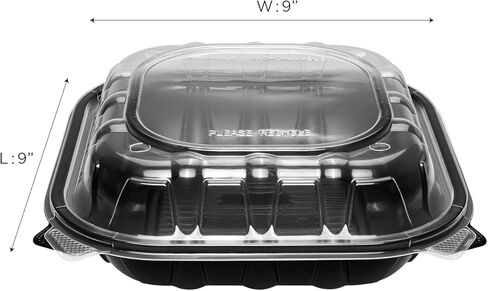Karat Premium PP Container ، قم بإخراج حاويات الطعام - CASE (9 "x9" ، مقصورة واحدة) in Saudi Arabia