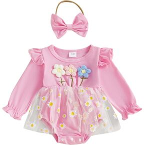 حديثي الولادة 3 6 9 12 18 شهرًا طفلة رومبير زهرية ديزي تول دانتيلي in Kuwait