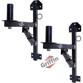 Griffin PA مكبر صوت حائط جبل Mount Brackets 2-Pack (All-Steel Pro Edition)-حامل قطب مكبر صوت 35 مم-تأمين دبوس قفل و 3 تعديلات إمالة المستوى الأفقي-على مراقبة Stage Studio Monitor in Kuwait