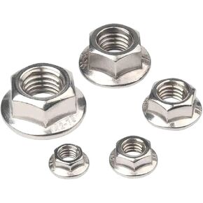 Hexagon Flange Nuts M3 M4 M5 M6 M8 M10 M12 M16 M20 304 Stainless Steel Pinking Automatic Locking nut DIN6923 Serrated Spinlock(M20 X 1pcs) in Saudi Arabia