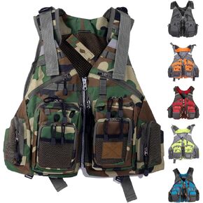 Fly Fishing Vest, Adult Buoyancy Aids with Multi Pockets and Reflective Stripe, Adjustable Size Gifts for Men Women in Saudi Arabia