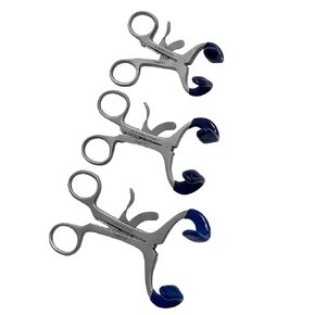 PROP GAG MOTHER GAG الألمانية من الفولاذ المقاوم للصدأ لإجراءات الأسنان - مع أطراف السيليكون الأزرق ومقبض قفل السقاطة - أدوات الأسنان القابلة للتوصيل التلقائي (2 ، 3.5 بوصة + 4.5 بوصة - مجموعة من 2) in Kuwait