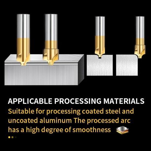 8mm 10mm 12mm Shank End Mill R1.0-R12 HSS Radius Milling Cutter Coated Corner Rounding End Mill CNC Router Bit Milling Tool(R1x8x8x67) in Kuwait
